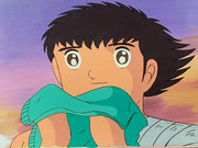 Captain Tsubasa - Original animation cel with copy background, certificated